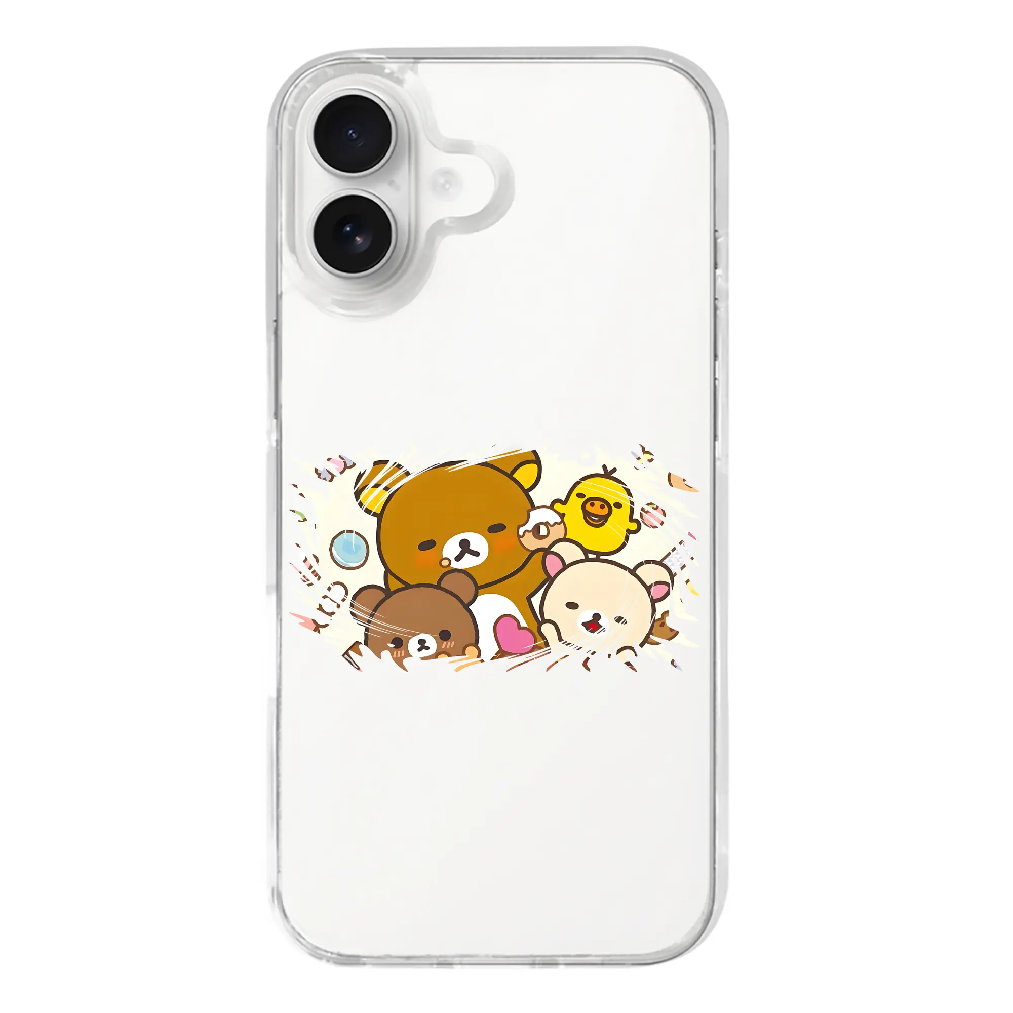 リラックマ (Rilakkuma) グッズ リラックマ (Rilakkuma) - iPhone 17シリーズ 透明スマホケース – 薄型・耐衝撃・精密フィット保護カバー